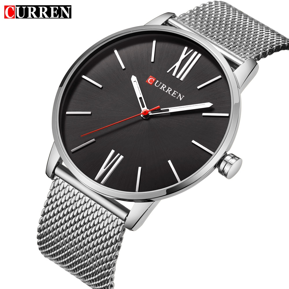 Reloj de pulsera CURREN de clásico para , reloj de cuarzo informal a la , reloj de pulsera de acero inoxidable para hombre, reloj masculino