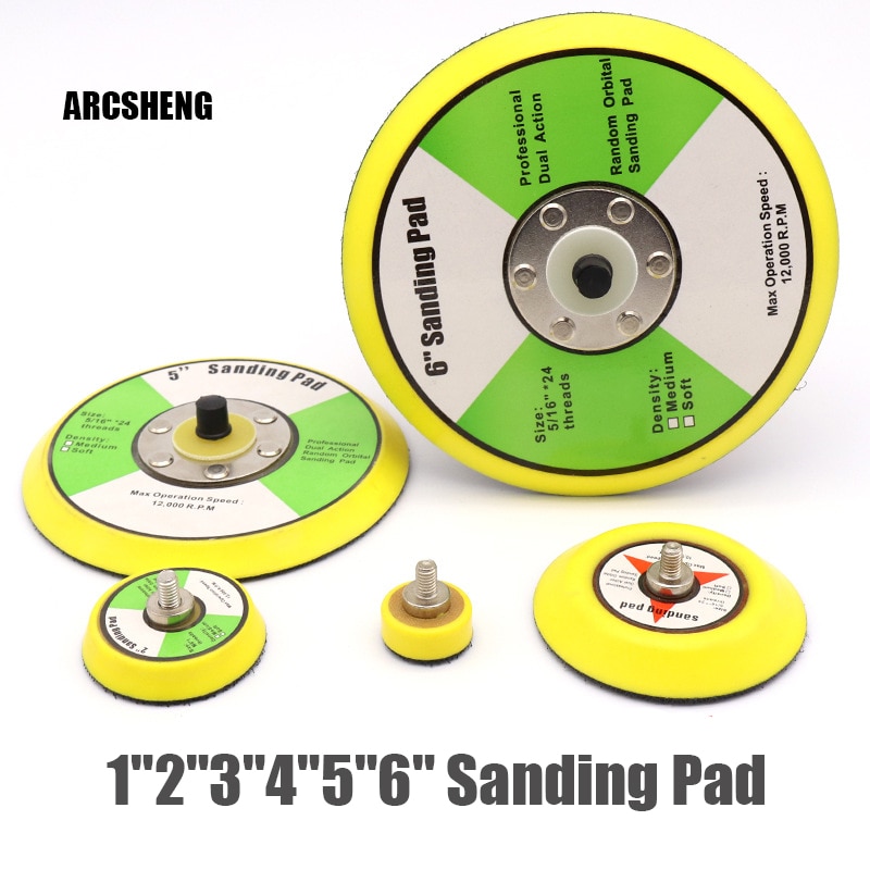 1-6 inch Polishing Sander Backer Plate Napping Hook Loop Sanding Disc Pad FivePears