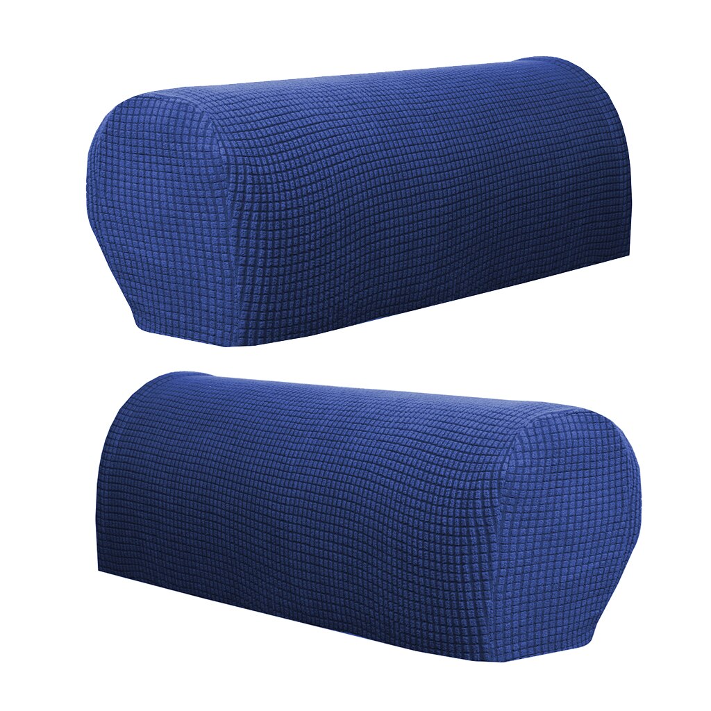 Sæt  of 2 sofa armlæn betræk stretch stof til sofaer lænestole lænestole hjem bar klub: Mørkeblå