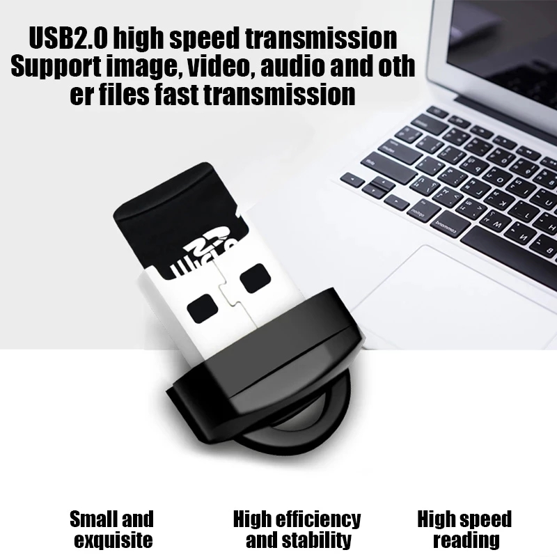 Mini High Speed USB2.0 Card Reader Mini USB TF Card Adapter For MicroSD Memory Card For PC Computer Desktop Laptop Notebooks
