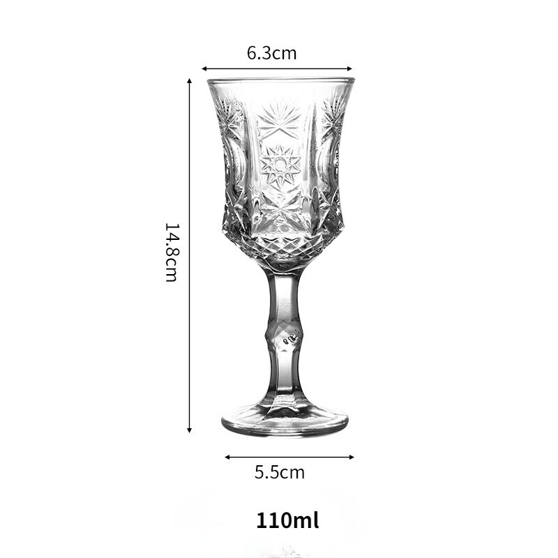 Copa clásica de 100ml para whisky, copa de vino tinto, Brandy, arte tallado, vajilla familiar, copa de vino multiusos: Azul