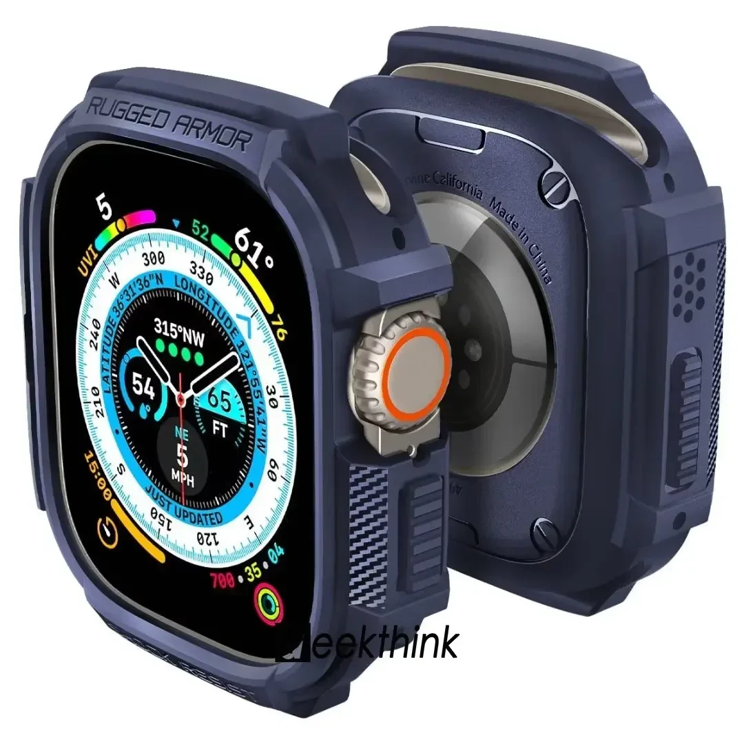 Rugged Armor Case For Apple Watch Series Ultra 2 9 8 7/SE/6/5/4/3/2/1 TPU Protective Watch Cover49mm 45mm 44mm 41mm 40mm: L / Blue