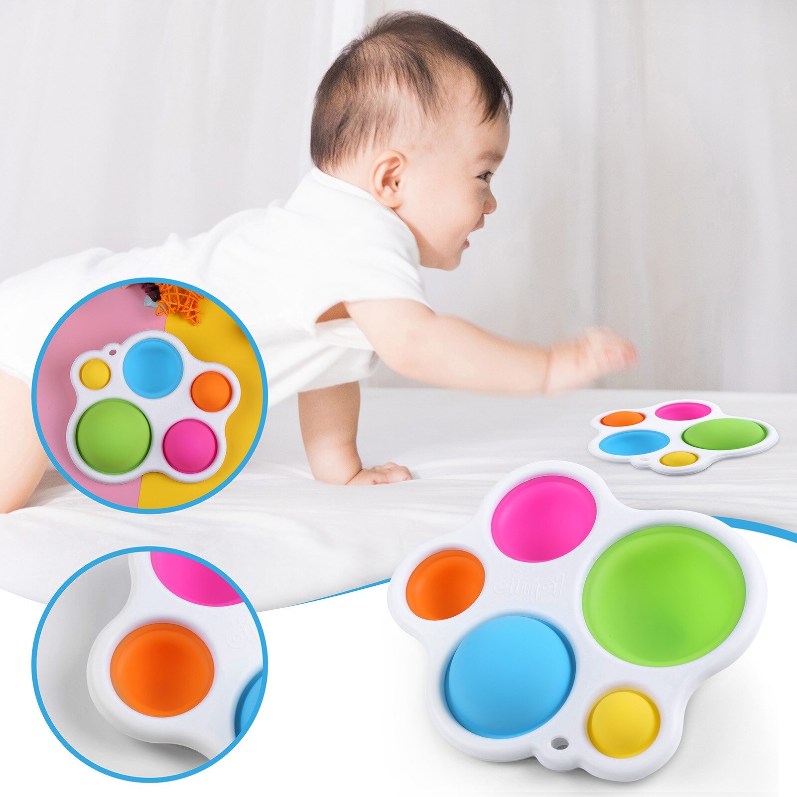 Infant Baby Toys Exercise Board Rattle Puzzle Colorful Intelligence Development Board Early Education Intensive Training#L4