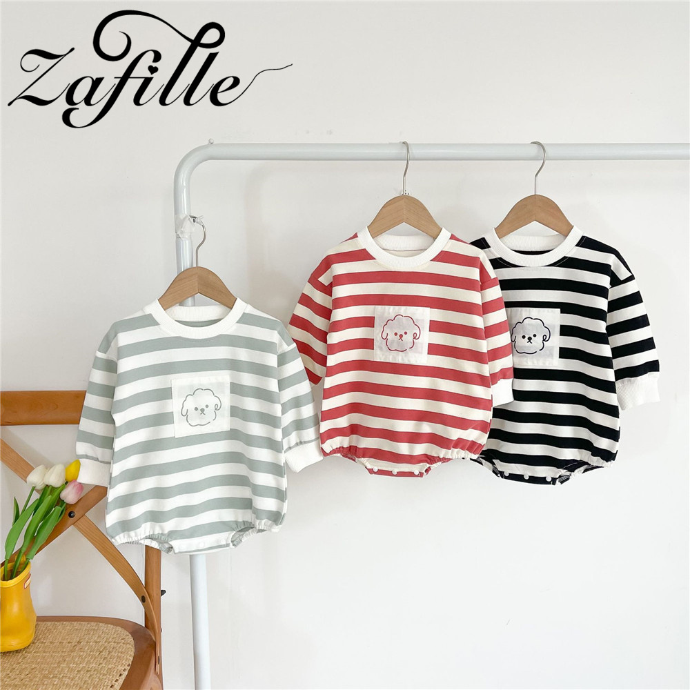 Zafille frühlings-kinderkleidung für mädchen und jungen, gestreifter babybody, süße schlafanzüge für mädchen und #39 , Patchwork-Baby-strampler