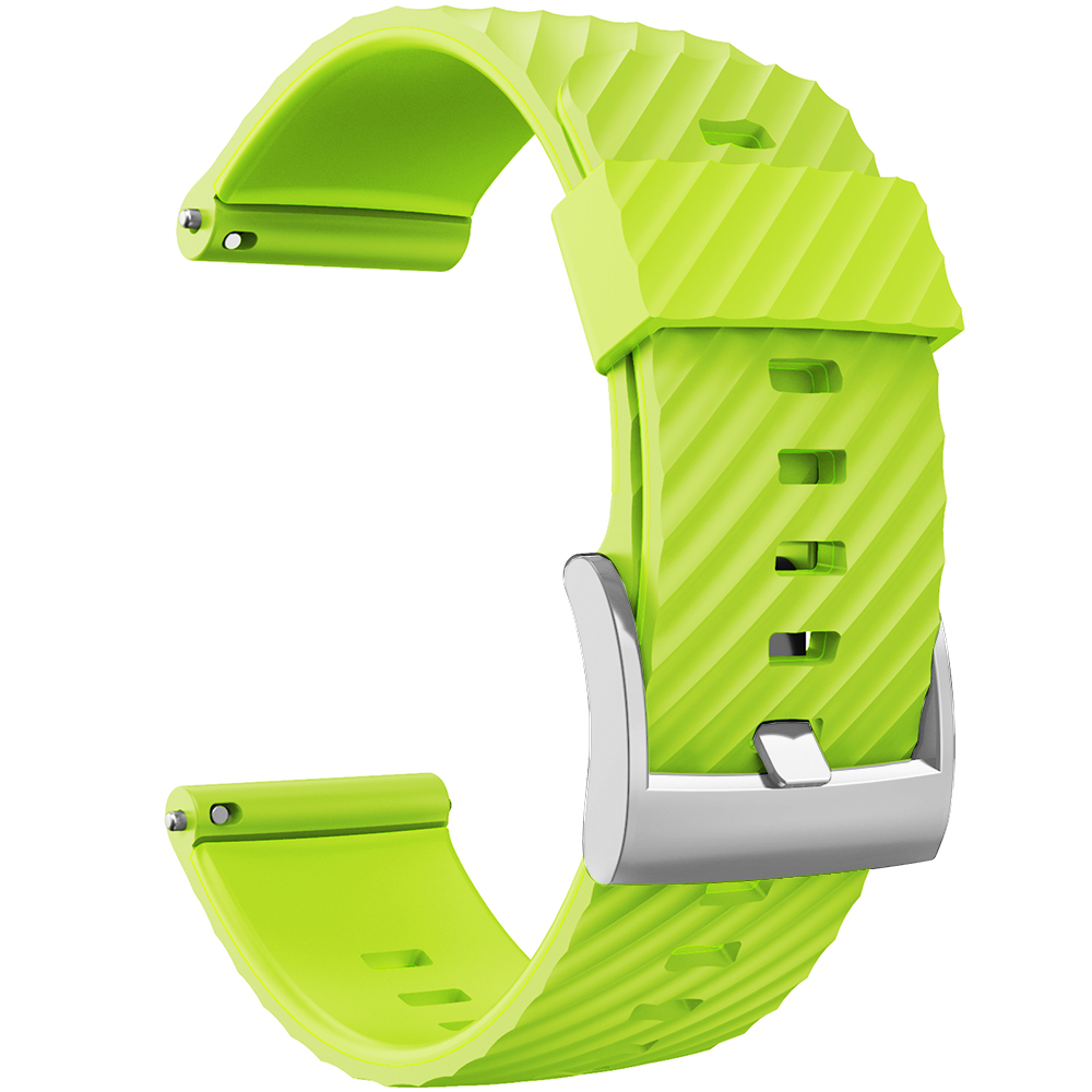 per Suunto 7/Suunto 9 cinturino di ricambio cinturino sportivo in silicone morbido per Suunto 9 Baro/9 spartano/9 GPS 24mm cinturino: verde