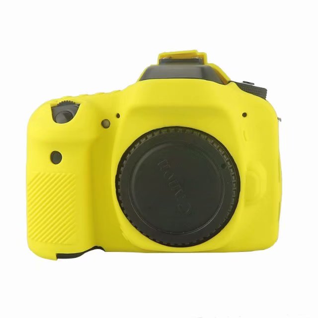 Soft Silicone Rubber Armor Skin Case DSLR Camera Body Cover Protector Bag For Canon EOS 60D 77D 80D 90D: 80D Yellow