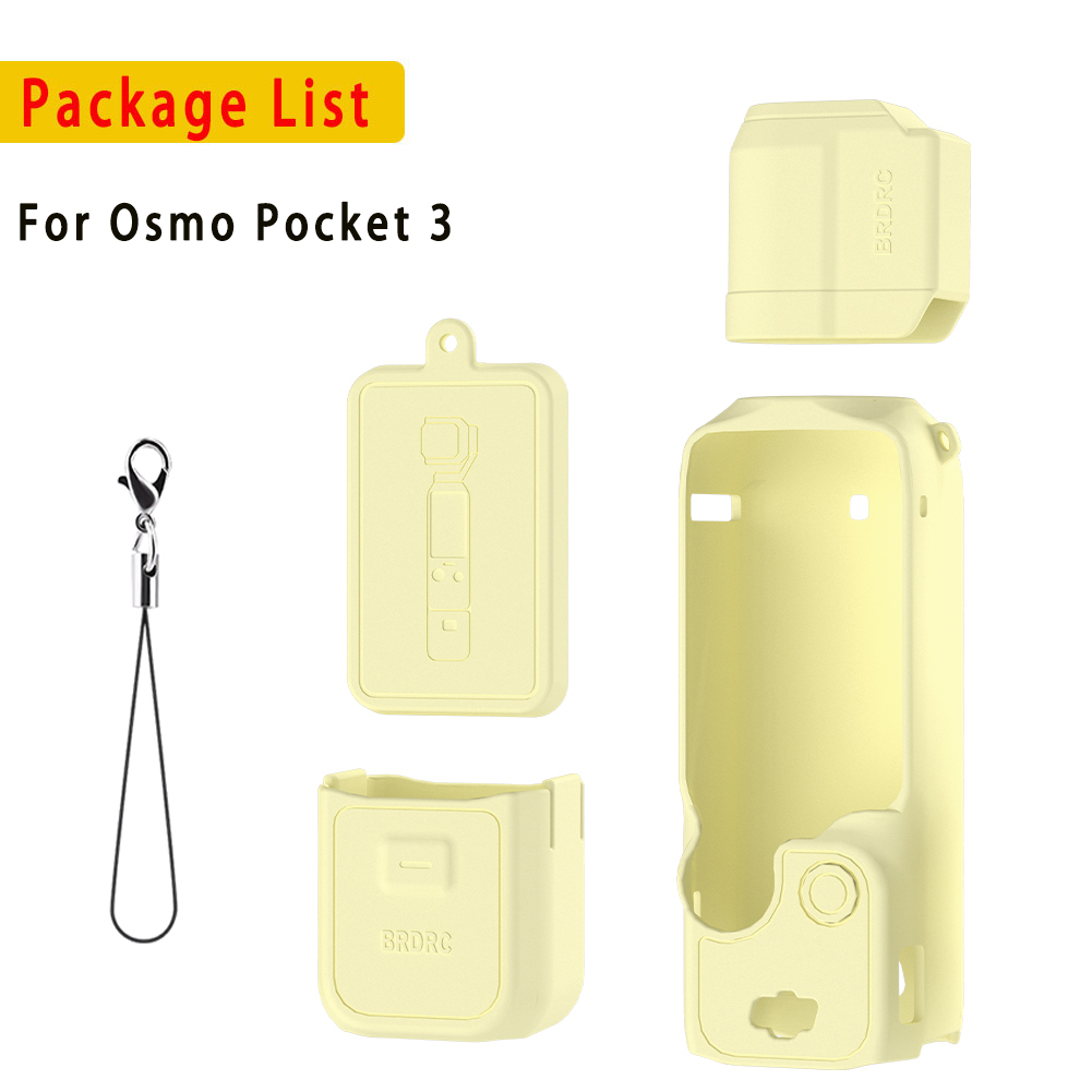 Silicone Cover for Dji Pocket 3 Protective Case Anti-Scratch Handle Soft Sleeve Skin Lens Cap, For Dji Osmo Pocket 3 Accessories: RED COLOR