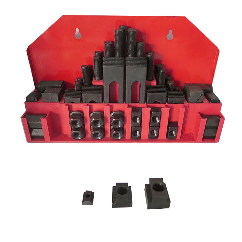 M10 Milling Machine Combination Platen Mold Parts 58PCS/Set Milling Machine Pressure Plate Universal Clamp Group Code Iron