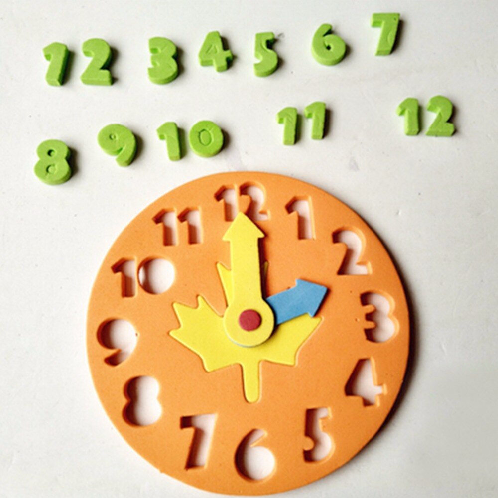 1Pcs 3-6 Jaar Oud Diy Eva Klok Leren Onderwijs Speelgoed Fun Puzzel Spel Voor Kinderen Baby speelgoed