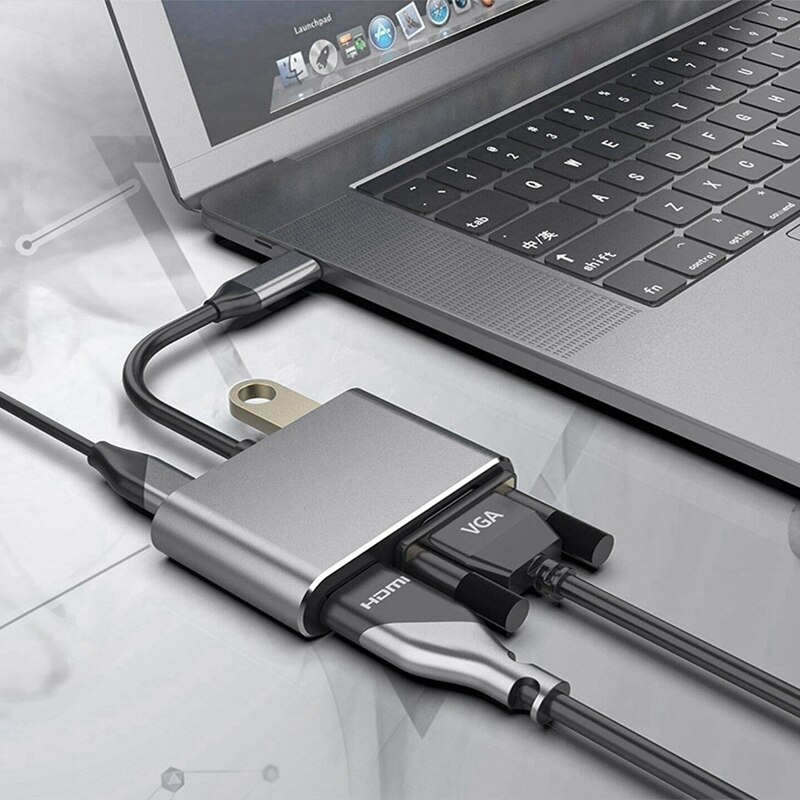 4 in 1 usb c to hdmi vga sovitin tyyppi c to hdmi 4k vga usb 3.0 videomuunnin  pd 60w pikalaturi pro samsung  s9