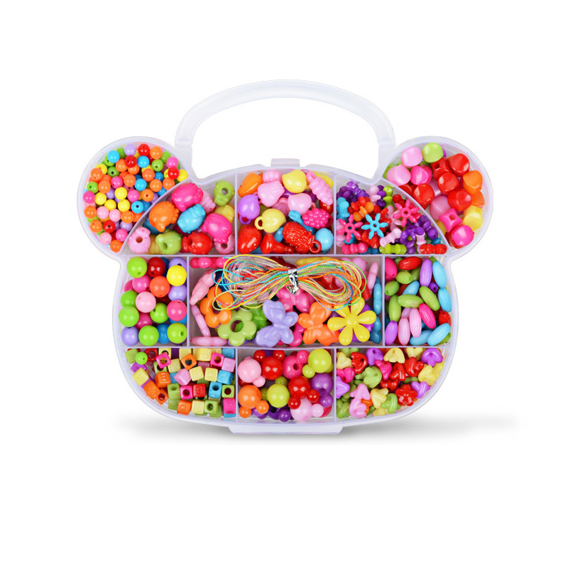 1Box Kind Perlen Spielzeug Kit Kinder Perlen Set Kreative Lose Perlen Für DIY Armbänder Halskette Handwerk Schmuck Kinder Spielzeug