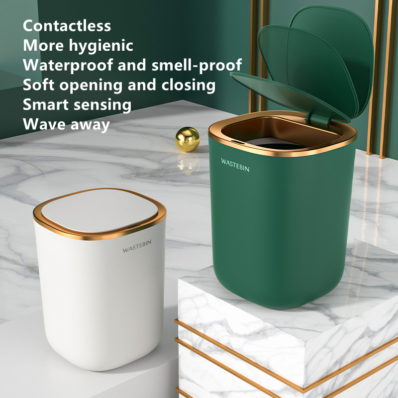 Smart Induction Trash Can Automatic Intelligent Sensor Dustbin Electric Touch Trash Bin for Kitchen Bathroom Bedroom Garbage