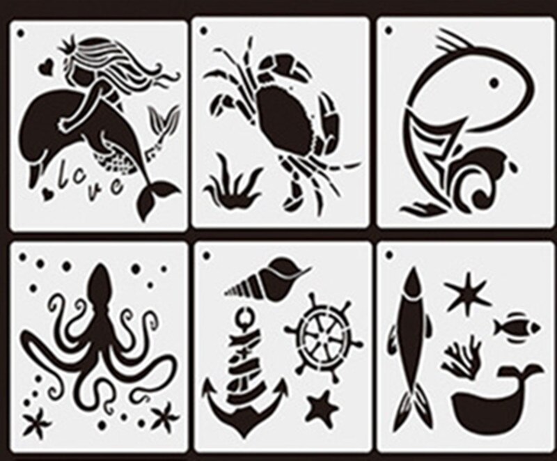 Sponge Daubers Inkpads set Finger Painting Sponge Finger Cots for Scrapbooking Decorative Painting tool Art Craft Supplies: 6pcs Anchor