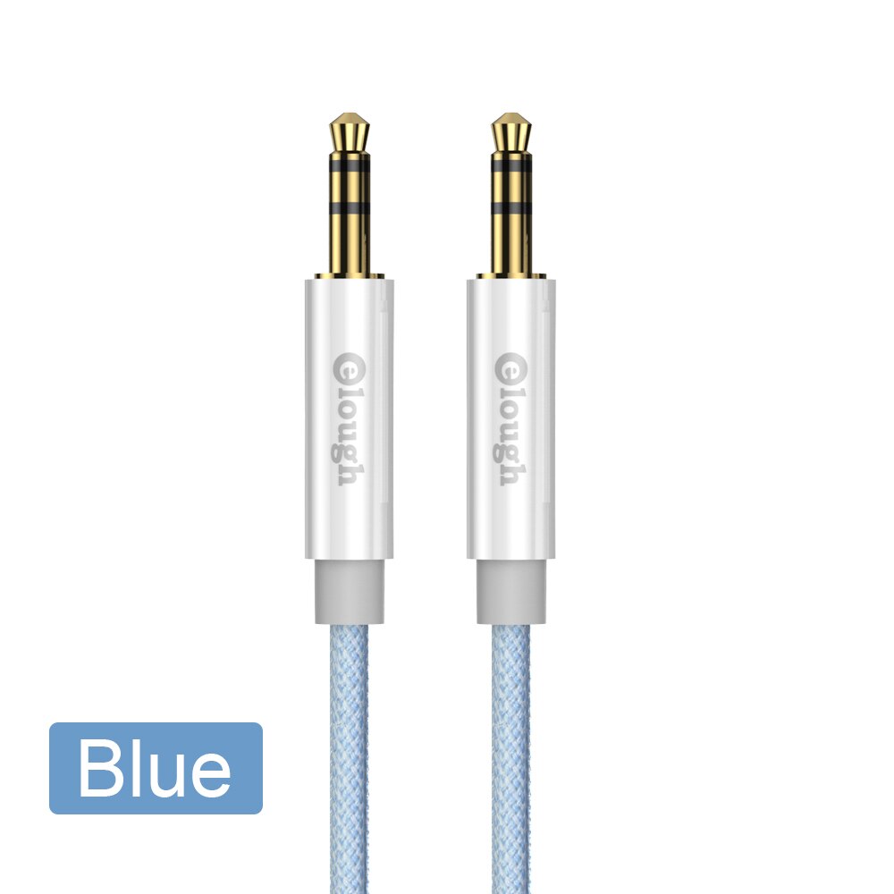 Elough Aux Cable Speaker Wire 3.5mm Jack Audio Cable Line for iPhone Samsung Galaxy Car Xiaomi Headphone Speaker AUX Cord: Light Blue Wire / 1.5m