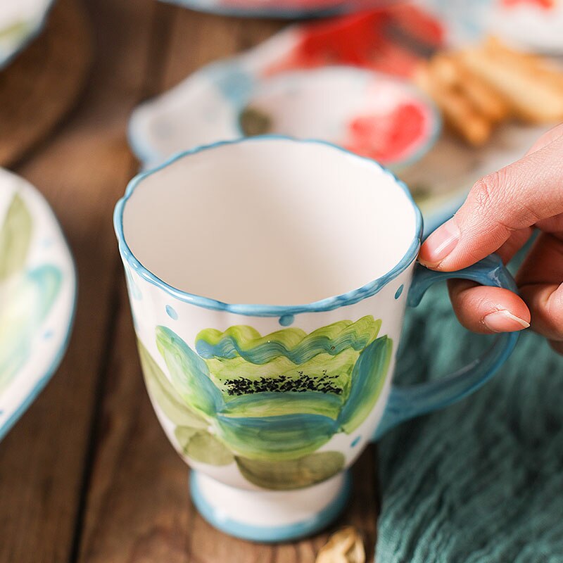 Bloemen Mooie & Delicatesse Servies Sets Keramische Servies De Platen Gerechten Kom Ontbijt Set