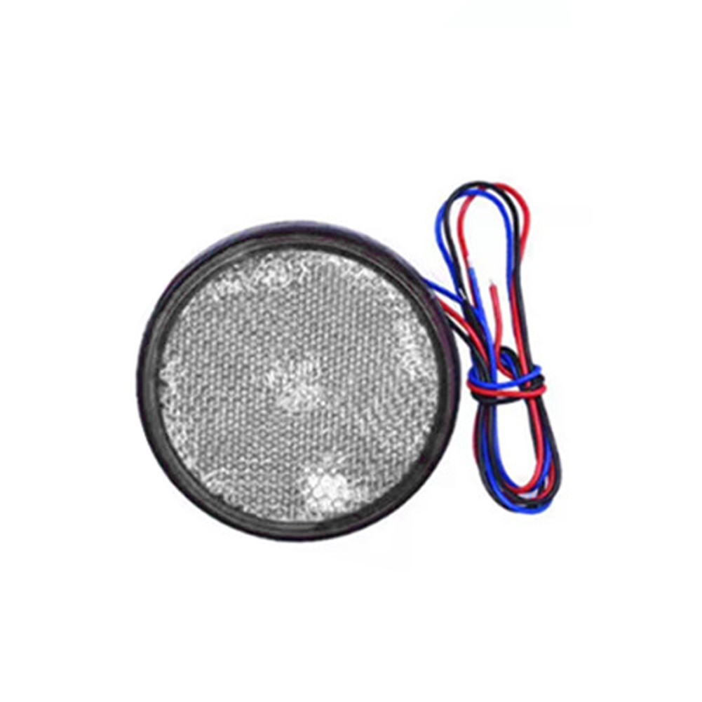 1X24LED motorfiets ronde reflector achterlicht remlicht motorfiets achterlicht auto ATV LED-reflectoren vrachtwagen zijwaarschuwingslichten: WHITE