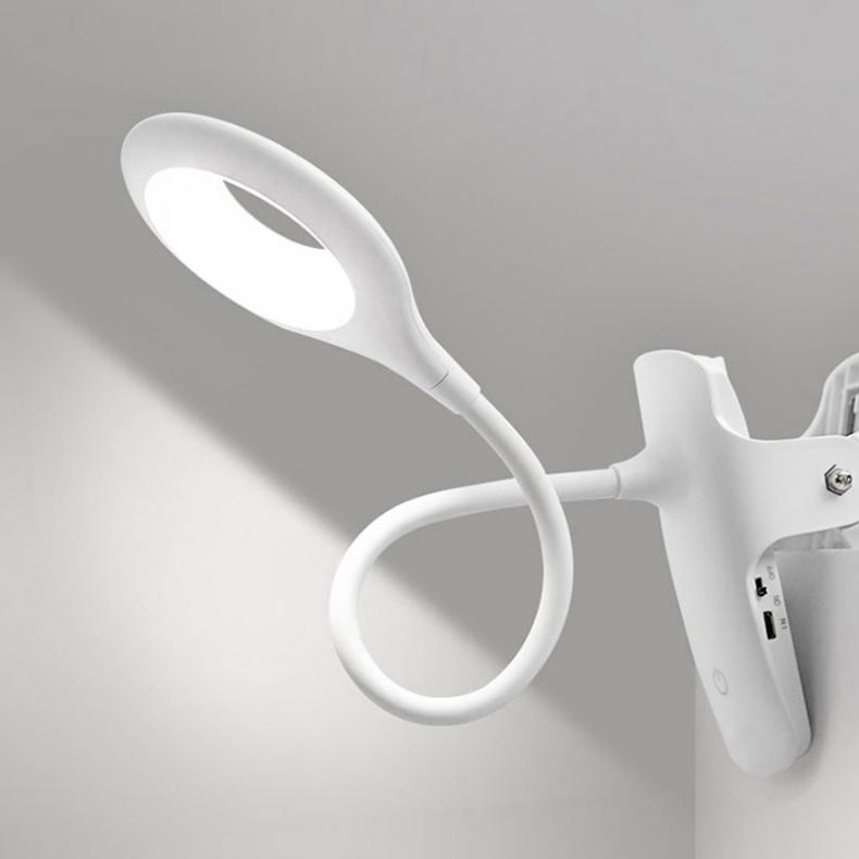 LED-tischleuchte mit berühren-Clip, schwanenhals, usb-aufladbar, 1200 mah akku, Ideal zum arbeiten, lesen oder fürs schlafzimmer.
