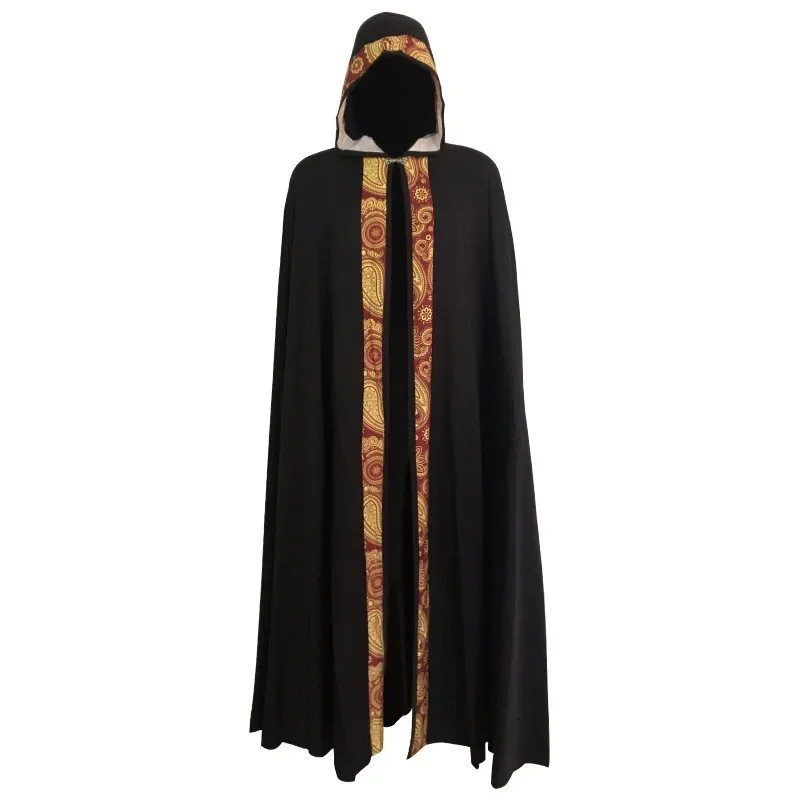 Unisex Gótico Capuz Manto, Renascimento Medieval, Halloween Vampiro, Diabo Mago Capa, Robe Vestido, Cosplay Traje, Casaco, Festa: XXL / Bege