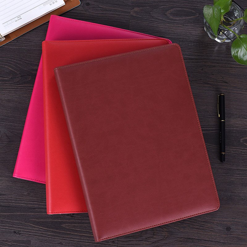 A4 fil mappe notesbog dokumentmappe med lommeregner padfolio pu læder bindemiddel manager dokument organisator classeuer hånd klip fil