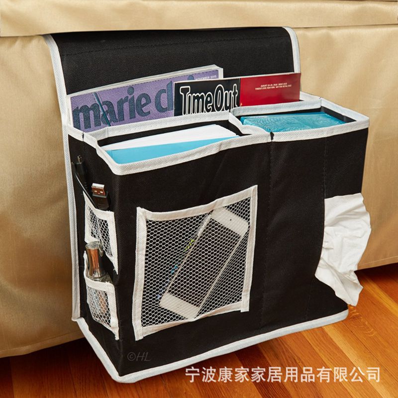 Multifunktionel sengetøj hængende opbevaringspose hænger diverse, magasiner, fjernbetjening, bøger, telefon, vævsholderholder