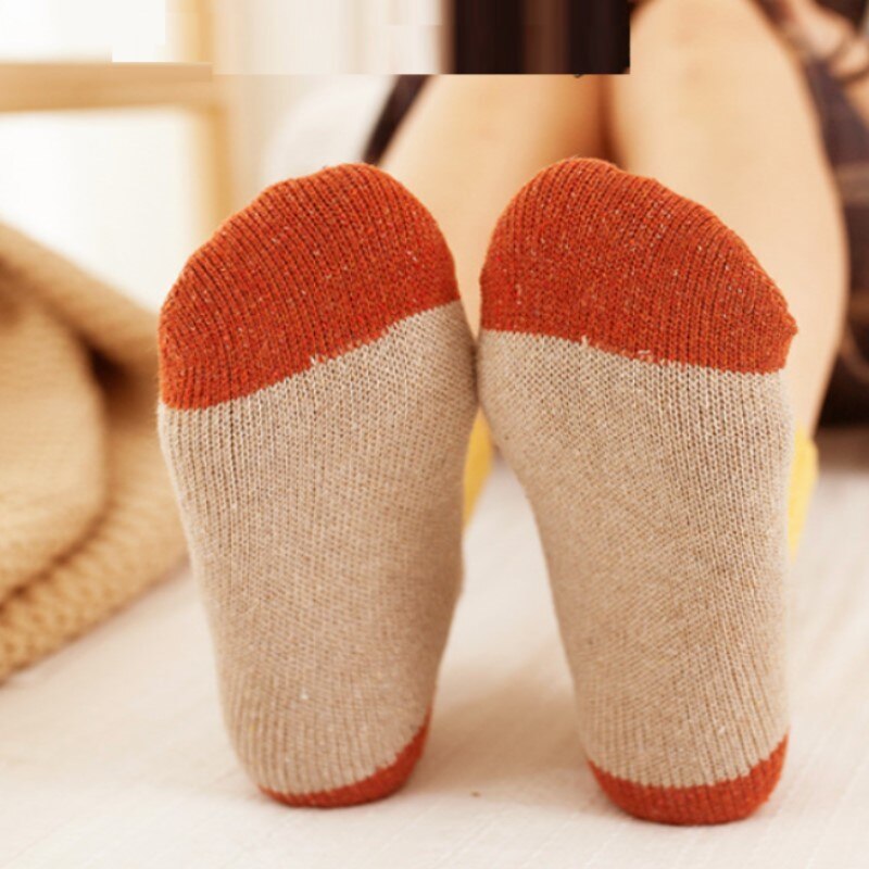Farverige kæmmede bomuld glade sokker kvinder pige vinter varm kompression sokker afslappet sportsstrømpe