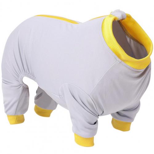 Pretty Pet Dogs Romper Post Surgery Suit Pet Costume Breathable Skin-friendly: Grey / XL