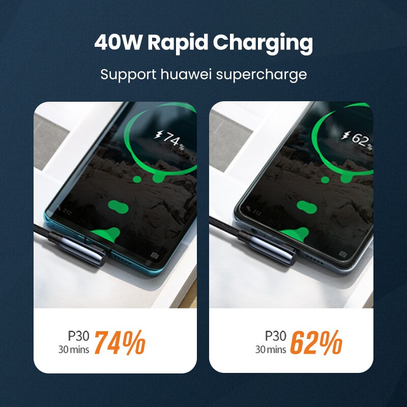 UGREEN 5A USB Tipo C Cavo Veloce Sovralimentare 40W USB C Carica Rapida 3.0 Tipo-C USB Veloce cavo di ricarica per Huawei Compagno di 30 pro P30