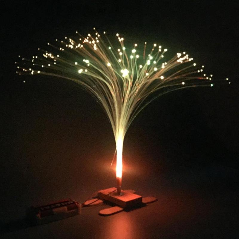 Kids Science Experiment Hout Kleurrijke Fiber Optic Verlichting DIY Montage Speelgoed