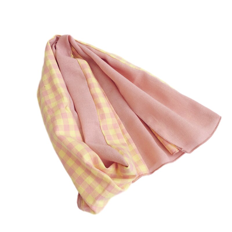 Écharpe à carreaux pour enfants, en coton, pour printemps et automne, pour filles et garçons, accessoires pour bébé: Rose jaune
