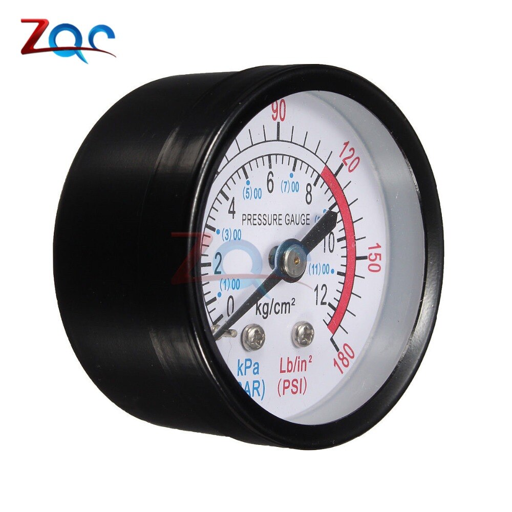 13 Mm 1/4 Bsp Draad 0-180 Psi 0-12 Bar Luchtdrukmeter Voor Air Compressor Ijzer Diameter Ongeveer 52 Mm