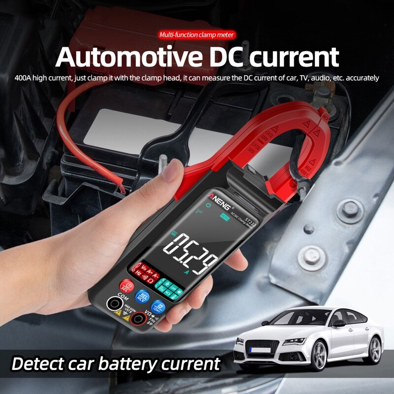 Smart Clamp Meter with Dual Range Auto/Manual AC/DC Voltage Amp Meter with Diode Tempeature Resistance Capacitance Test