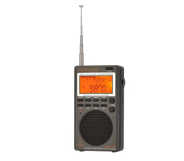 HanRongDa HRD 747 przenośne radio FM/MW/SW/SSB/LSB/AIR/CB/VHF/UHF/UBD/WX pełnozakresowy mini odbiornik radiowy Stereo