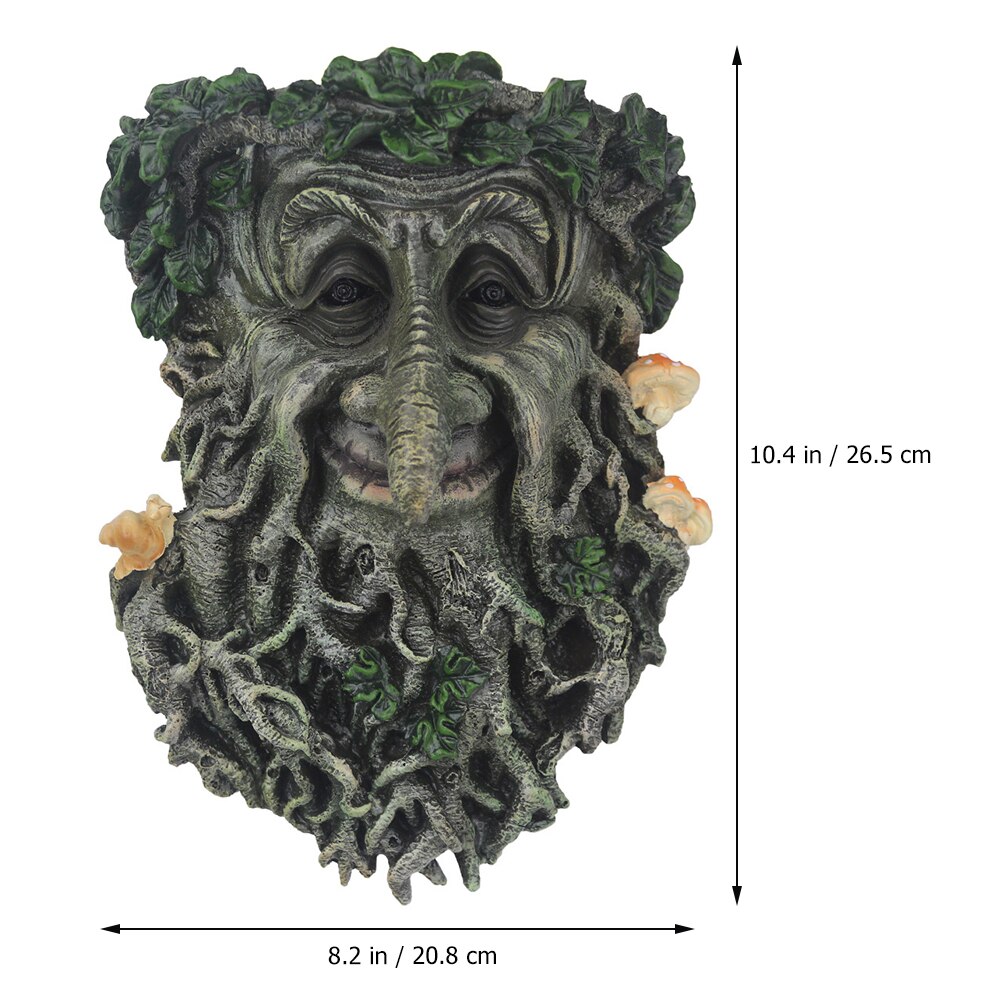 Tree Face Bird Feeder Outdoor Old Man Wild Bird Feeder Whimsical Tree Sculpture Outdoor Garden Pastoral Bird Feeder