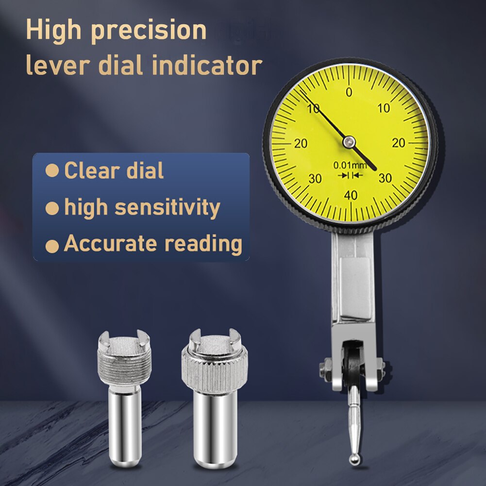 Precision Dial Indicator Accurate Dial Gauge Test Indicator with Dovetail Rails Mount 0-40-0 0.001mm Precision Instrument Tool