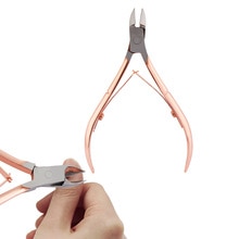 Rose Gold Nail Cuticle Cutter Grooming Tool Rvs Nail Schaar Voor Finger & Toe Nail Dode Huid Clipper Nipper manicur