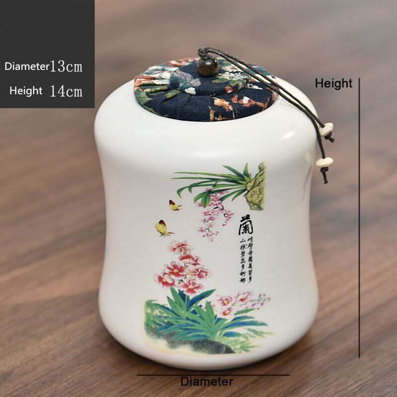24 kleuren chinese inkt stijl theedoos met deksel groene thee opslagblikken snoeppot kantoor thuis koffie container doos porselein: Meirenguan lan