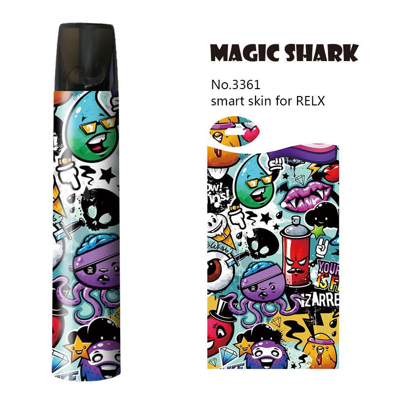 Magic Shark Miltary Panda UK Flag Tiger Lip Lion Ultra Thin PVC 2.5D Vape Sticker for Relx Film Case for Relx: 3361