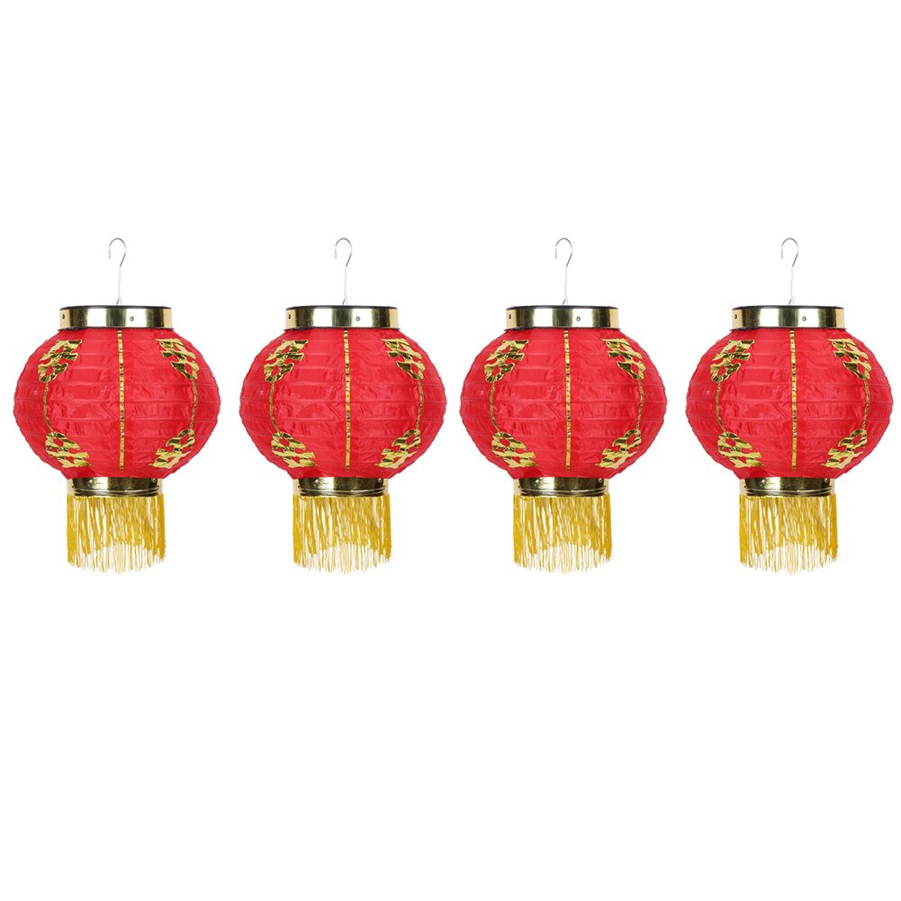 20/25cm 10 inch Traditional Chinese Tassel Hanging Lanterns Lamp Waterproof Cloth Blessing Lantern Festival Party Pub Home Decor: 20cm 4pcs