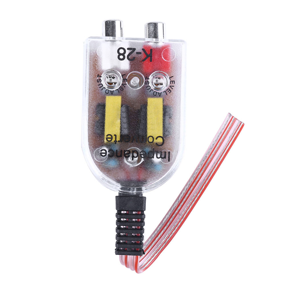 RCA DC 12V Car Audio Amplifier Speaker High To Low Impedance Converter Adapter Car Stero Radio Speaker Line Audio Impedance