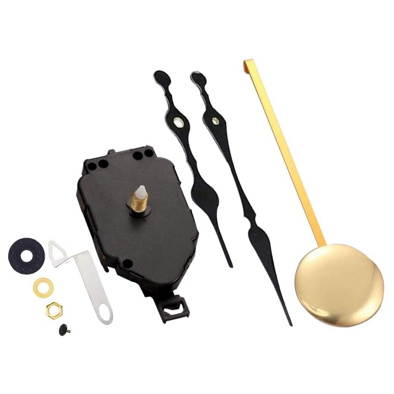 Quartz Pendulum Clock Movement Mechanism DIY Kit with 3 Pairs Different Hands for Wall Clock Repair Parts Replacement