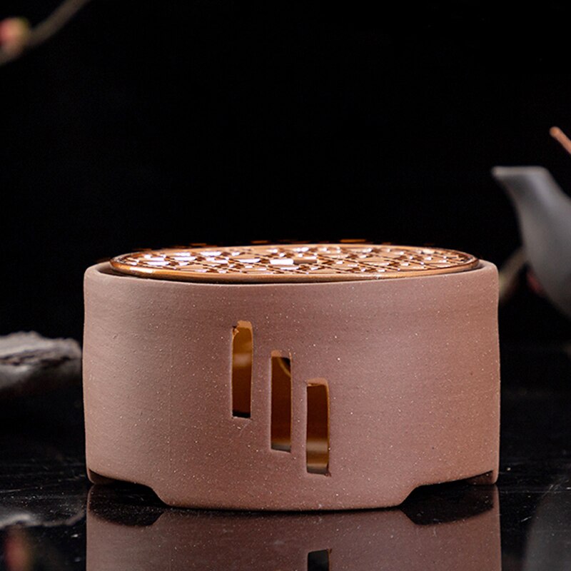 Estufa de té japonesa de cerámica, estufas de té cálidas de Kung Fu chino, Accesorios para Juego de té, soporte calentador de tetera, decoración de Base Vintage