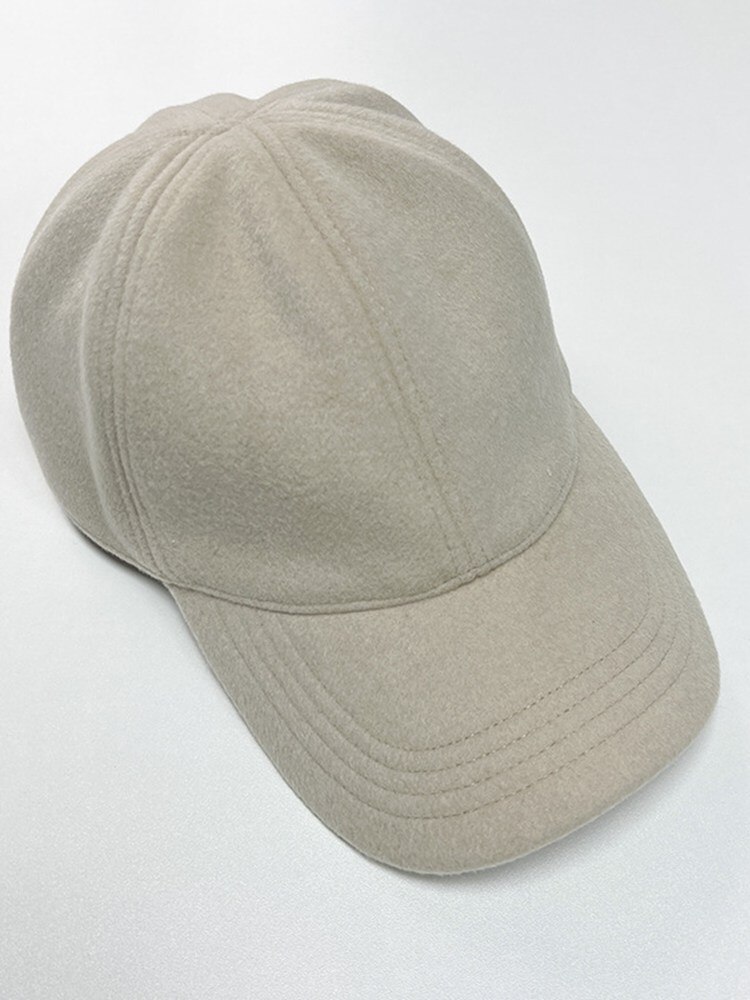 Vrouwen Hoeden Eenvoudige Baseball Cap Katoen Gemengd Pure Kleur Casual Mode Hoed 4 Kleuren Beschikbaar: Beige