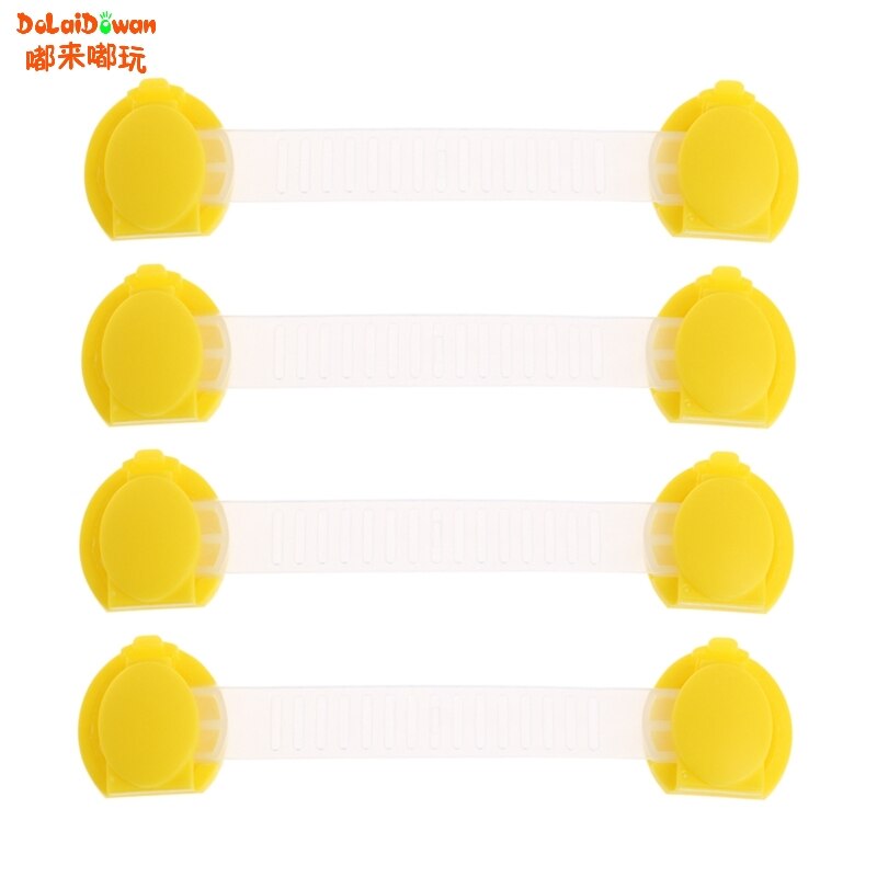 Protezione della serratura dell'armadio del cassetto dei bambini dei bambini della porta dell'armadio di sicurezza di plastica 4Pcs: YELLOW