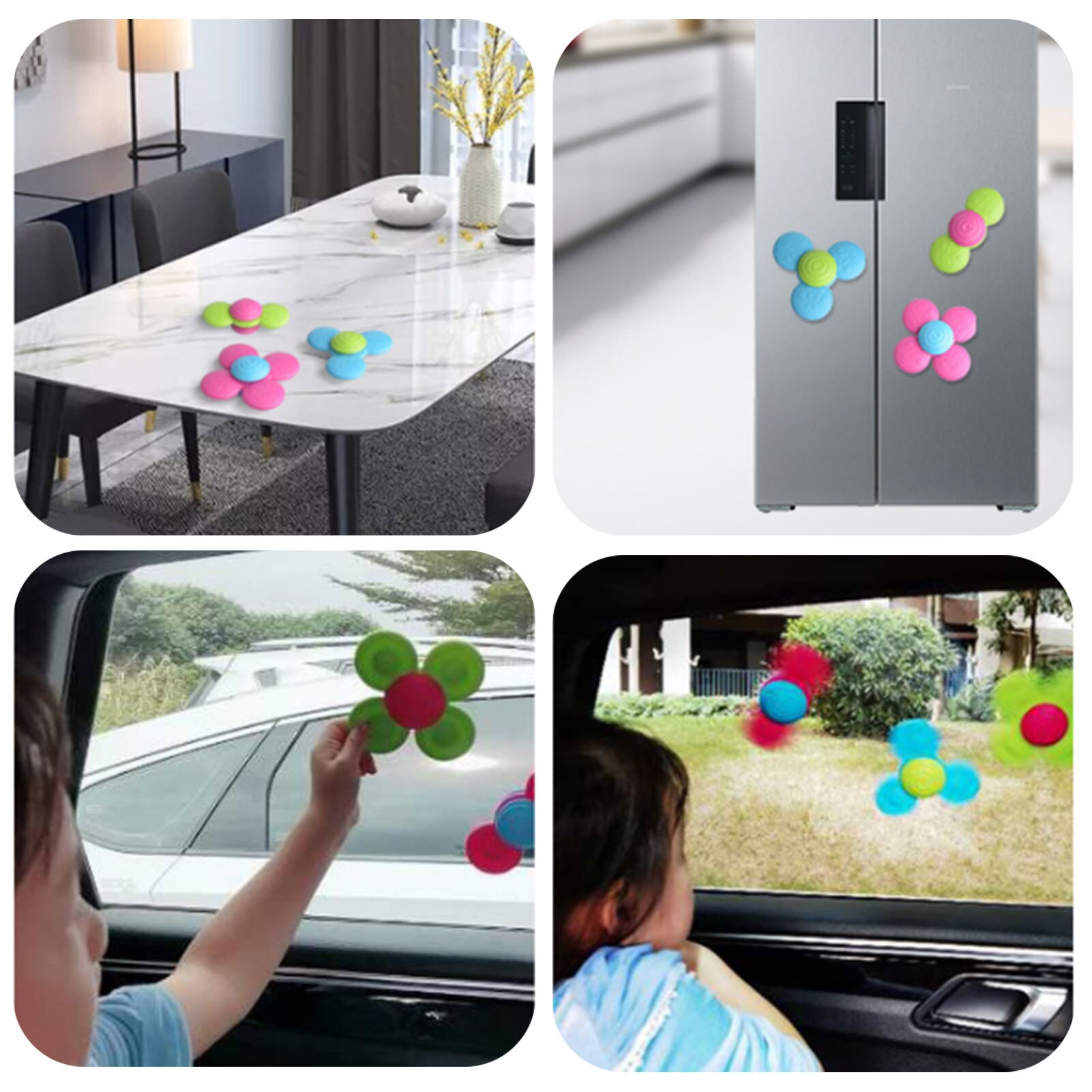 3Pcs Tol Bloem Zuignap Gyro Tol Traditionele Intelligentie Ontwikkeling Educatief Speelgoed Kinderen Klassieke Speelgoed