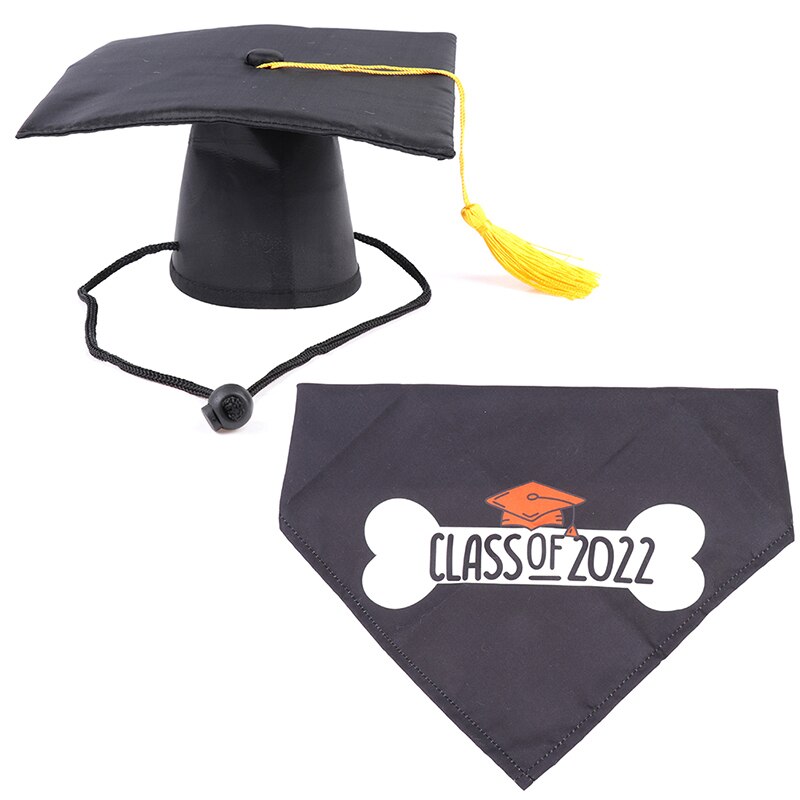 Gorros de graduación para mascotas, sombreros de graduación para perros pequeños con borla amarilla, disfraz para perros y gatos, accesorio de para vacaciones: Hat Bandanas