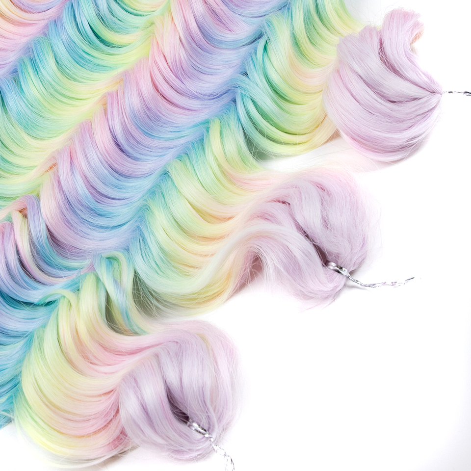 Extensiones de cabello trenzado de arcoíris, pelo sintético ondulado profundo, Passion Twist, Crochet, 24 pulgadas/60cm, ombré, marrón, Rubio