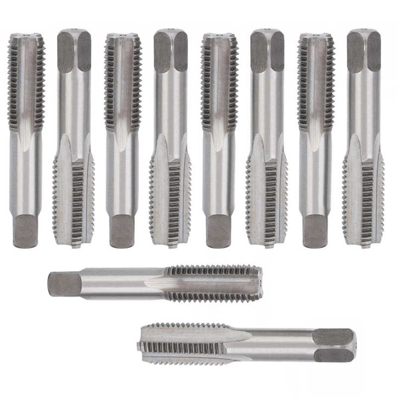 10pcs M16 Hand Screw Tap Alloy Tool Steel High Hardness Straight Flute Tapping Drilling Tools Hand Threading Tap