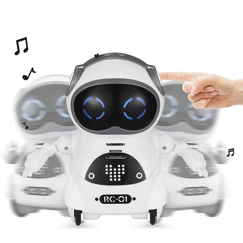 Mini RC Pocket Robot for Kids with Interactive Dialogue Conversation, Voice Recognition, Chat Record, Singing& Dancing