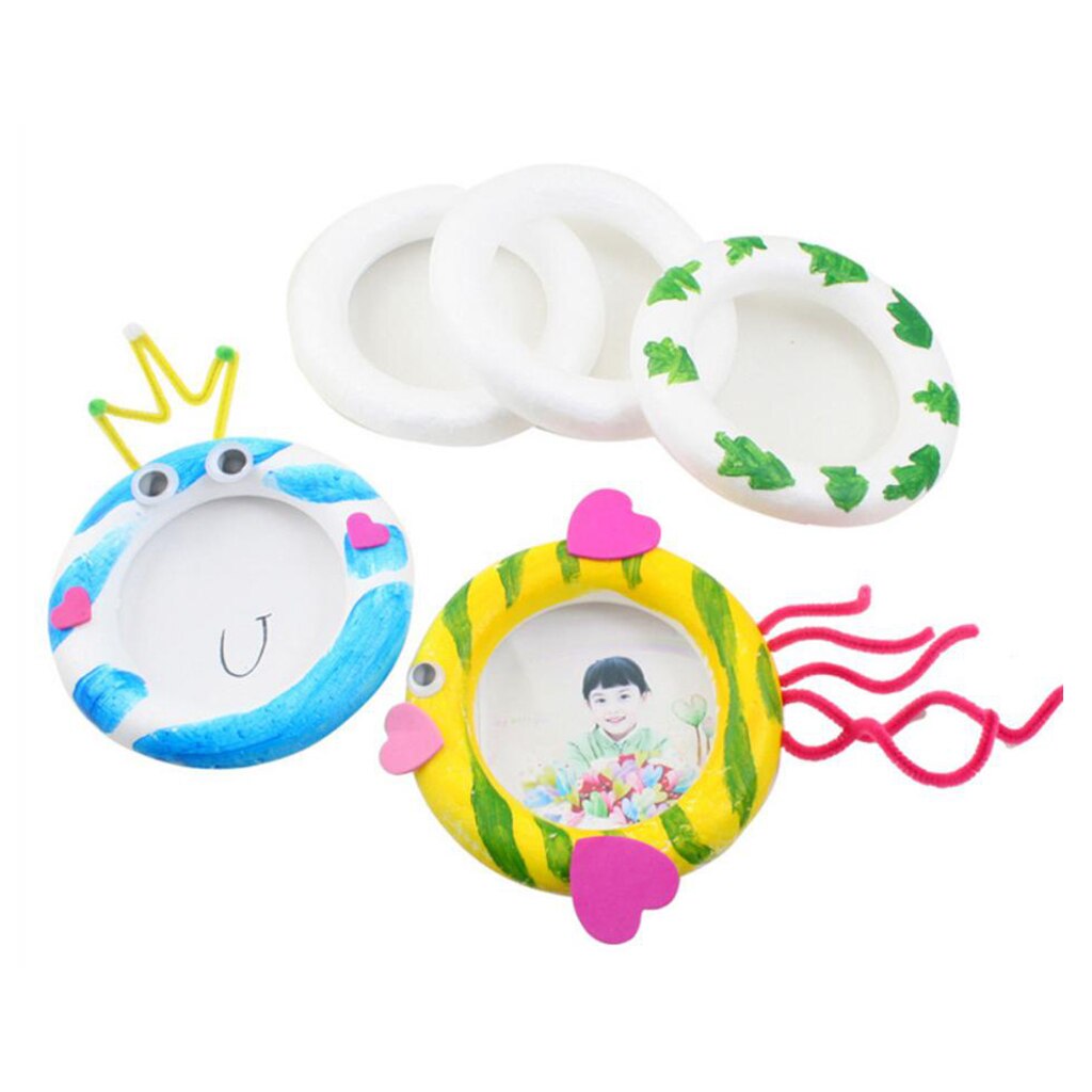 5 Piece 11cm Blank White Round Circle Shape Polystyrene Styrofoam Foam Material For Art Crafts Handmade Ornament Model Toys