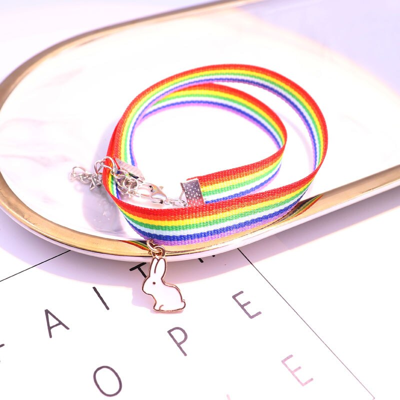 Mode Mulltilayer Hand Gevlochten Lgbt Rainbow Armband Bedels Leuke Maan Regenboog Braslet Voor Vrouwen Polsbandje Accessoires Sieraden